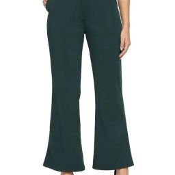Smarty Pants Dark Green Polyester Flared Fit High Rise Trousers-image-88