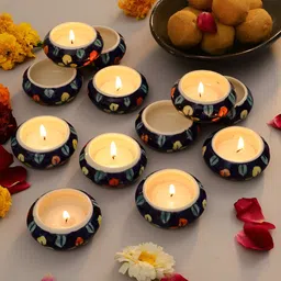 VarEesha Blue & Red Candle Holder-image-33