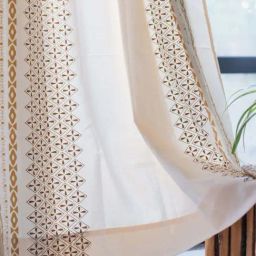 Urban Space Taupe Cotton Door Curtain With Tieback & Eyelet - Set of 2-34