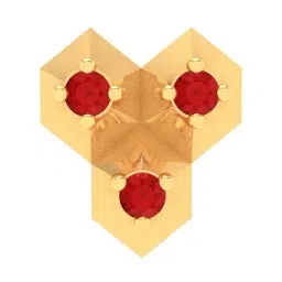 P.C. Chandra Jewellers 18k Gold Unique Stud Three Stones Nosepin-image-67