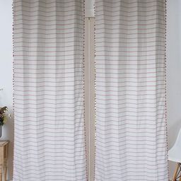 Dekor World Beige Set of 2 Striped Long Door Curtain-image-40