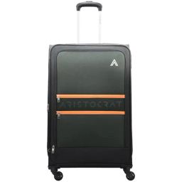 Aristocrat Black Printed Soft Large Trolley Bag - 33 cm-14