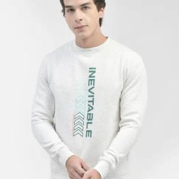 Crimsoune Club Off White Slim Fit Printed Sweatshirt-image-12
