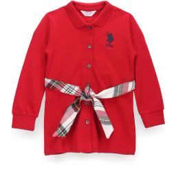 U.S. Polo Assn. Kids Red Solid Full Sleeves Polo Dress-image-77