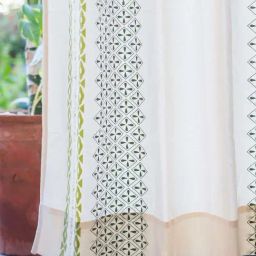 Urban Space Green Cotton Window Curtain With Tieback & Eyelet - Set of 2-38