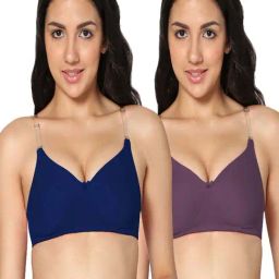 IN CARE Purple & Blue Cotton T-Shirt Bras - Pack Of 2-picture-33