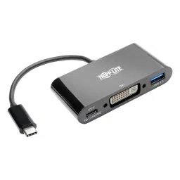 EATON TRIPP LITE USB-C TO DVI ADAPTER W/ USB-A & PD, BLK, U444-06N-DUB-C-43