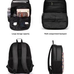 Zouk Statement Jodhpur Damask Multicolor Jute Printed Laptop Backpack - 16.9 Ltrs image 5