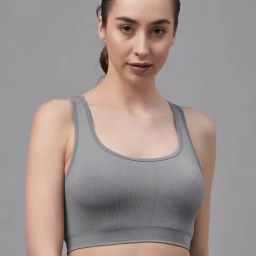 C9 Airwear Light Grey Textured Full Coverage Bralette Bra-picture-3