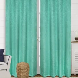 Saral Home Teal 2 Pieces Room Darkening Door Curtains-image-38