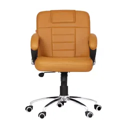 Da URBAN Brent Camel Mid Back Revolving Leatherette Ergonomic Home & Office Executive Chair-image-8