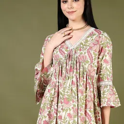 LIMEROAD Women Floral Printed Kaftan Kurta-image-60
