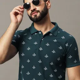 HUSHBUCKS Men Conversational Printed Polo Collar T-shirt-picture-11