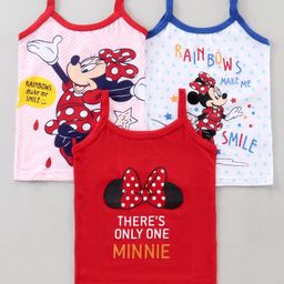 Bodycare Singlet Sleeves Cotton Mickey Mouse Slips Pack of 3 - Red Blue-picture-18