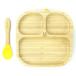 Starkiddo Slate Bamboo Suction Plate and Learning Weaning Set - Yellow-image-80