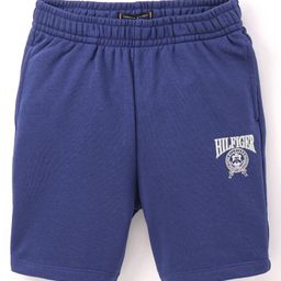 Tommy Hilfiger Cotton Shorts Text Print- Blue-image-25