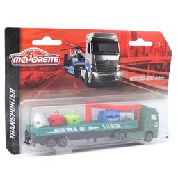 Majorette Transporter Die Cast Free Wheel Mercedes Benz Toy Truck - Green & Red-image-61