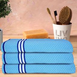 Athom Living Popcorn Textured Solid Bath Towels L 137 x B 67 cm Pack Of 3 - Blue-image-91