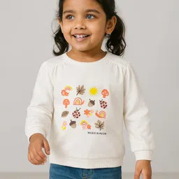 Somersault  Full Sleeves Nature Theme Printed Sweatshirt - White-picture-49
