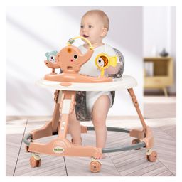 Baybee Elento Baby Walker for Kids, Foldable Round Kids Walker with 2 Height & 3 Seat Adjustable, Activity Walker for Baby with Musical Toy Bar (Pink)-28