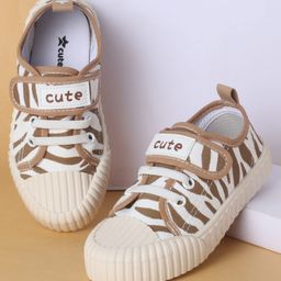 Cute Walk by Babyhug Velcro Closure & Lace Ups Casual Shoes with Stripes - Brown-image-99