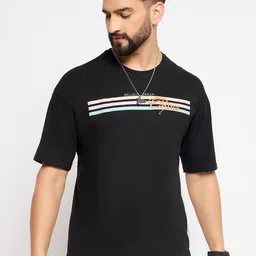 Mast & Harbour Men Typography Printed Pure Cotton T-shirt-image-92