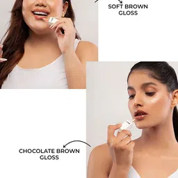 BLUR INDIA Set Of 2 Dude Dont Touch Lip Gloss - 2.5 ml Each - Soft Brown & Chocolate Brown image 4