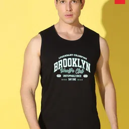 WOOSTRO Pack Of 2 Printed Super Combed Cotton Gym Vests VWS26(BKLN BLACK)(98 RED)-picture-48