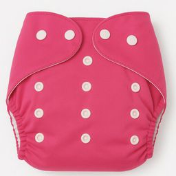 Sparkle Joy Free Size Reusable Cloth Diaper With Insert Pad 3 Pcs Diaper With 2 Pcs Insert- Pink image 3