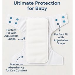 Sparkle Joy Free Size Reusable Cloth Diaper With Insert Pad 3 Pcs Diaper With 2 Pcs Insert- Pink image 4