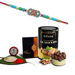 DeoDap Rakhi Roli Chawal Chocolate Coin & Greeting Card Gift Set-image-93
