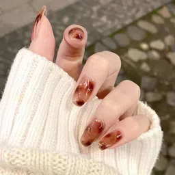 Gush Beauty 24Pcs Nailed It Press On Nails - Brown Cat Eye- Small to Medium Squoval image 2