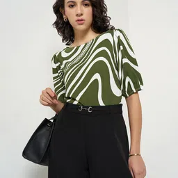Annabelle by Pantaloons Print Bell Sleeve Top-image-75
