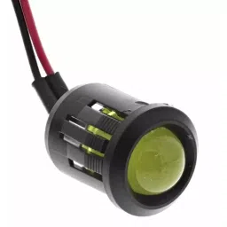 RS PRO Yellow Panel Mount Indicator 24V DC, Mounting Hole Size 14 mm, Termination Type Lead Wires, Model No 204445-45