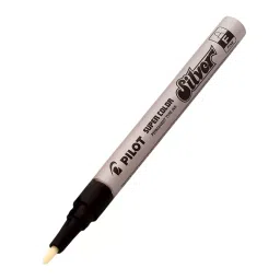 Pilot Super Color Marker (IMP) Fine Tip Silver with Permanent Type Ink, 1125-10