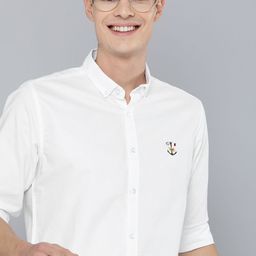 Mast & Harbour Men White Regular Fit Solid Casual Sustainable Shirt-image-94