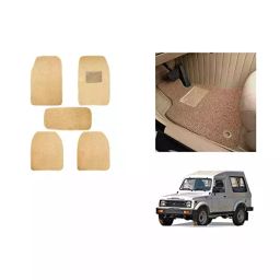 Auto Pearl Heavy Duty Anti Slip Noodle Nomad Style Car Floor Mats Set of 5 Beige for Gypsy-image-19