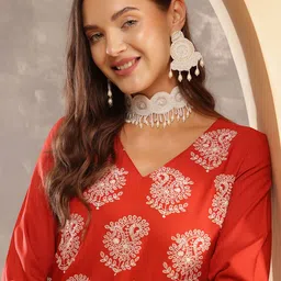 Anouk Rustic Women Floral Printed Regular Kurta with Palazzos-15