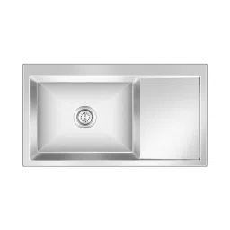 Nirali BG Meritox Evka Kitchen Sink 915x510 mm (36x20 inch) Hairline Satin Finish Stainless Steel 550x418x230 mm Bowl-picture-4