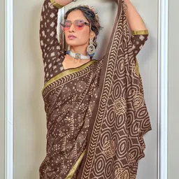 LeeliPeeri Designer Zari Bagru Saree image 2