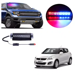 Cartronics 8 LED  Red Blue  Police Flasher Light for Maruti Suzuki Swift-40