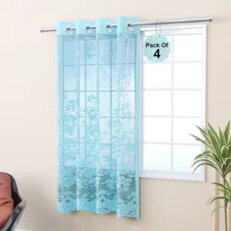 Kuber Industries Green Ethnic Motifs Window Curtain-48