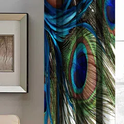 BELLA TRUE Green & Blue Printed Window Curtain-image-56