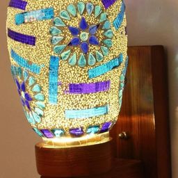 1ST TIME Blue & White Solid Glass Traditional Cylinder Wall Lamps Wall Lamps-picture-19