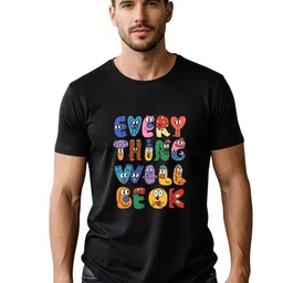PULP Unisex Black Everything Will Be OK Printed Cotton Casual Tshirts-picture-1