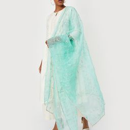 max Ethnic Motifs Embroidered Organza Dupatta with Thread Work-12
