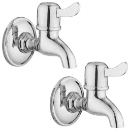 Cliquin Oliver Series Wall Mount Brass Bib Cock with Wall Flange in Chrome Finish (Pack of 2 Pcs)-image-24