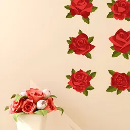 LANSTICK Red & Green Printed Self-Adhesive WallStickers-4
