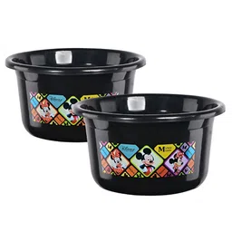 Aura Black 2 piece Abstract Plastic Bath Accessories Set-image-55