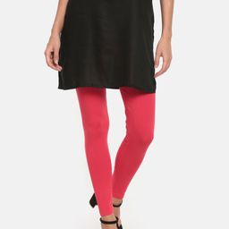 Go Colors Women Red Solid Ankle-Length Leggings-picture-4